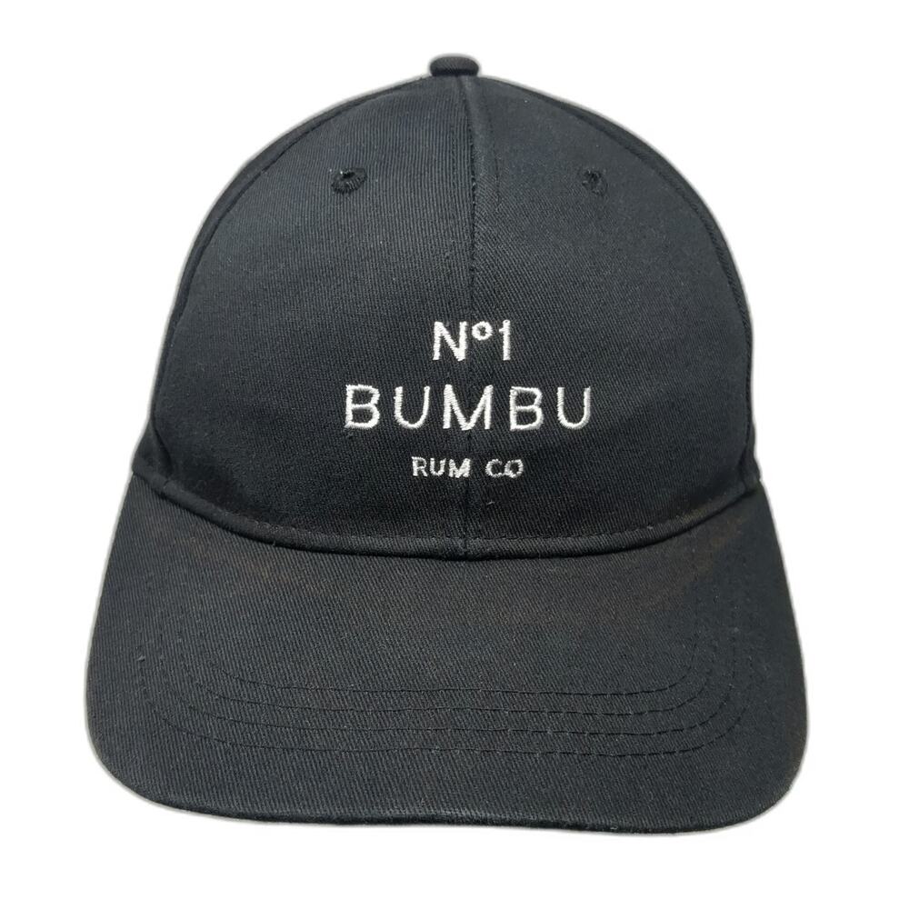 Bumbu Rum Co. Snapback Hat Black One Size Embroidered Logo Cotton 6 Panel Cap